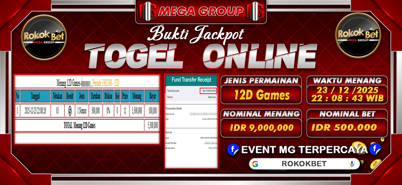 Bukti JP situs Rokokbet hari Selasa, 23 Desember 2025