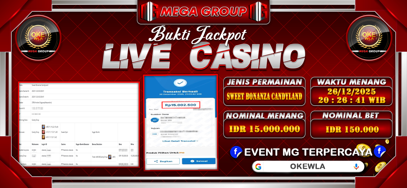 Bukti JP situs Okewla hari Sabtu, 27 Desember 2025