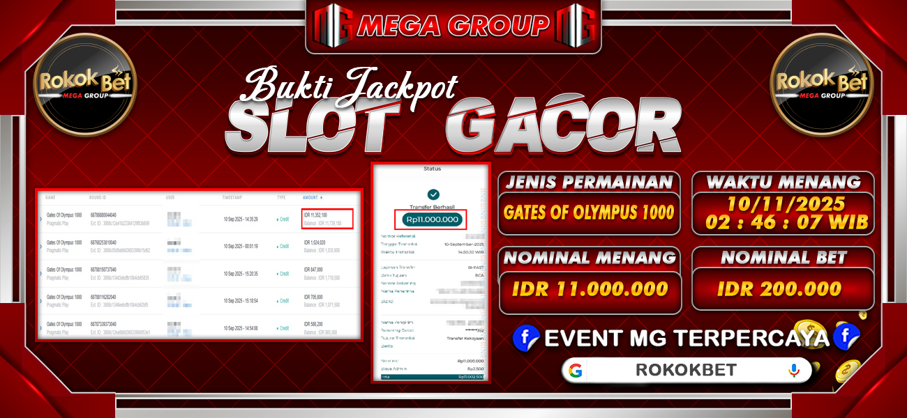 Bukti JP situs Rokokbet hari Rabu, 10 September 2025